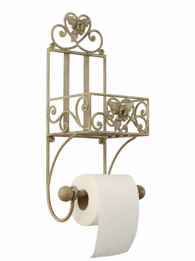 Support papier toilette multi-fleurs fer