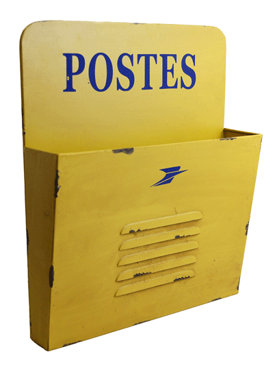 Range courrier mural jaune - Postes