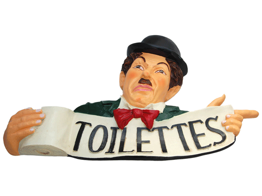 Panneau Toilettes en polyrésine - Charlot