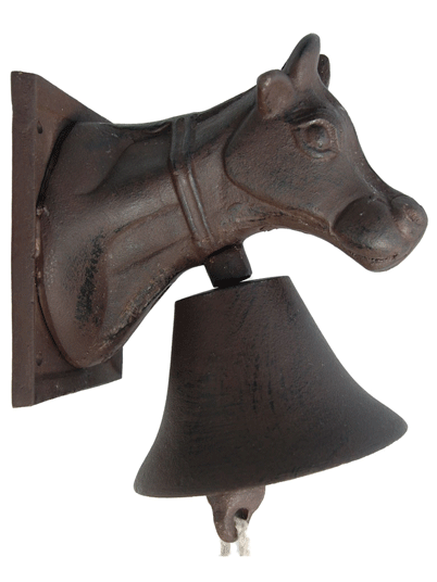 Cloche de porte statuette tête de vache