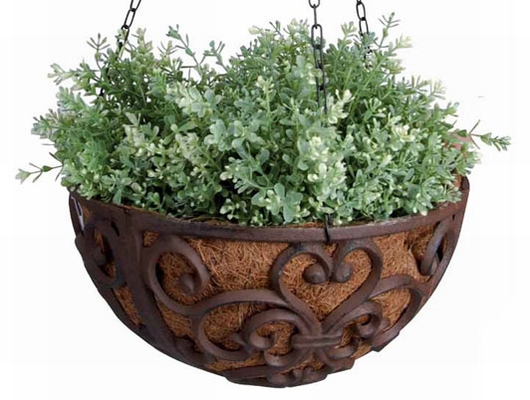 Panier porte plante suspension en fonte