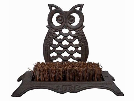 Brosse pieds décoratif d'extérieur - Hibou