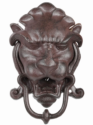 Heurtoir de porte fonte trophée tête de lion