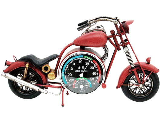 Modèle réduit moto rouge en métal - 44 cm
