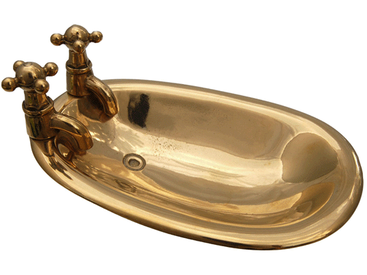 Porte savon en laiton poli brillant - Baignoire