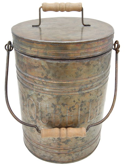 Poubelle décorative zinc style vintage - PM