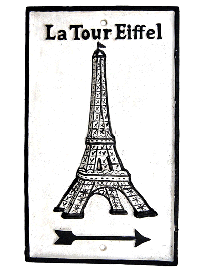 Plaque murale fonte - Tour Eiffel 3D