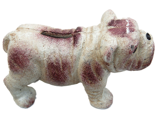 Bulldog mini tirelire en fonte de décoration