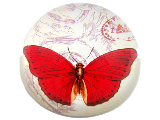 Presse-papier demi sulfure - Papillon rouge