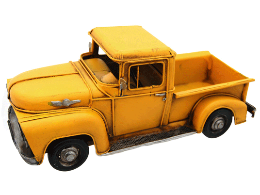 Pick-up jaune américain ancien de décoration