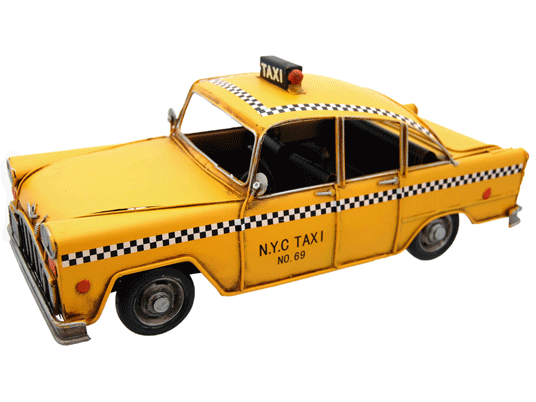 Taxi jaune New-yorkais vintage en métal
