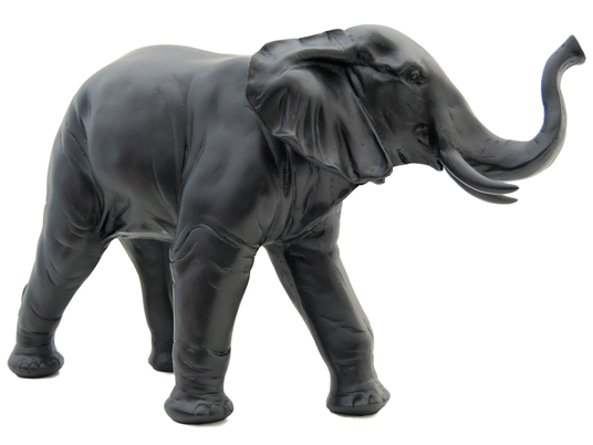 Eléphant trompe en l'air en résine - Noir