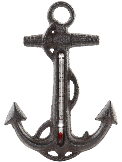 Thermomètre mural en fonte - Ancre marine