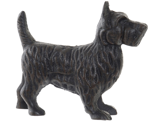 Chien Scottish-terrier fonte brun antique