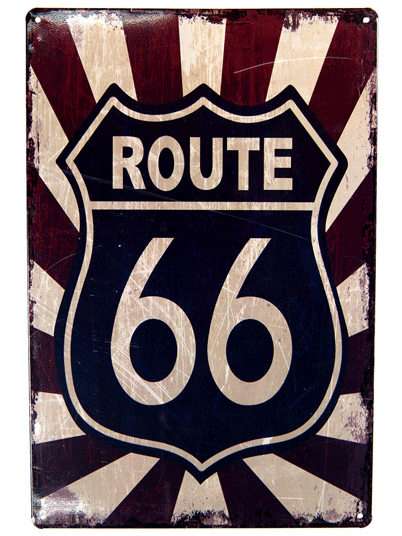Plaque en métal décorative - Route 66