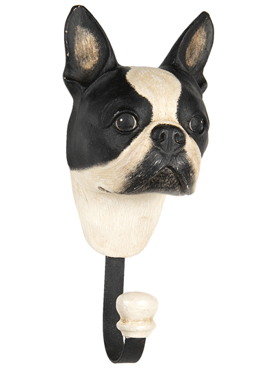 Crochet en polyrésine & fer - Boston terrier