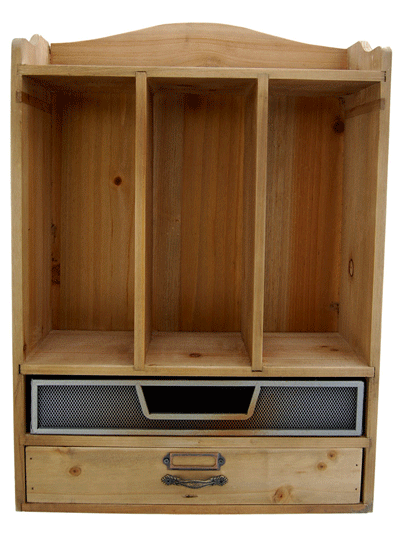 Meuble range courrier mural - Bois & Métal