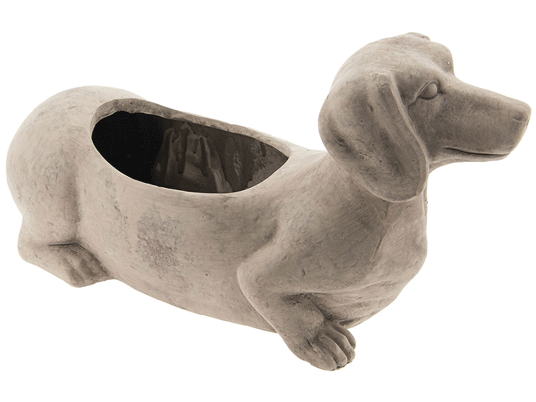 Pot de fleur en céramique chien Teckel