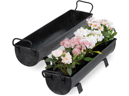Jardinière bac à fleurs avec poignées - Set de 2