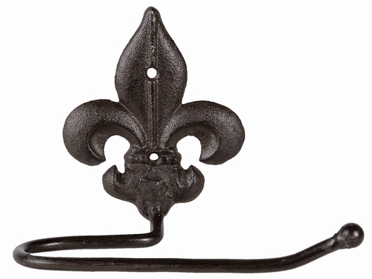 Porte serviette décor fleur de lys - Antique