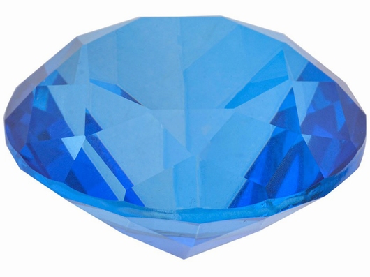 Décoration de table en cristal  - Diamant bleu