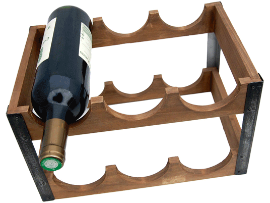 Caisse à bouteilles en bois & fer style industriel
