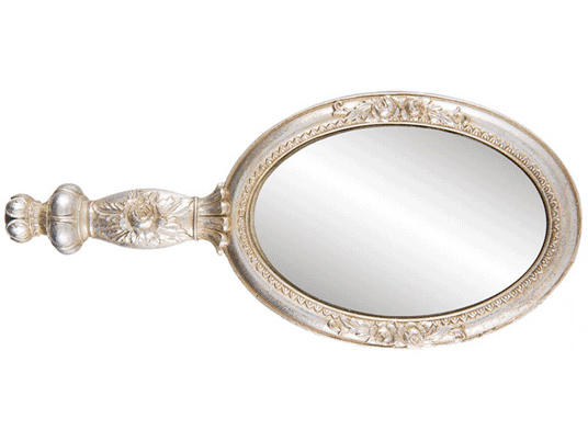Miroir à main argenté vintage pour Princesse