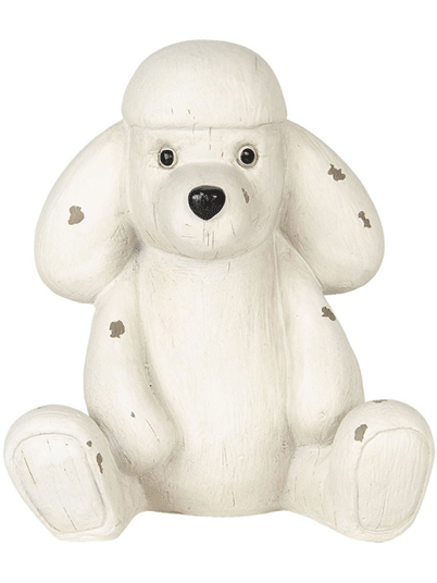 Décoration figurine chien assis blanc à poser