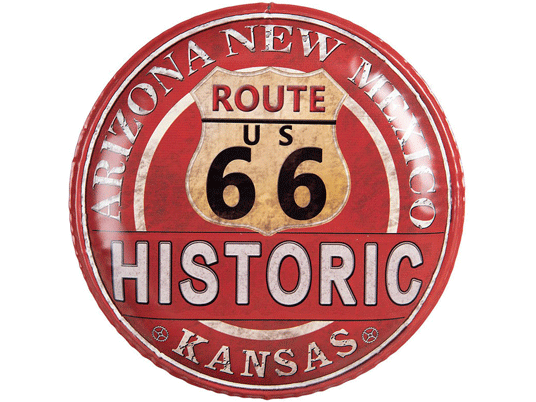 Plaque murale fer rouge - Historic /  Route US 66