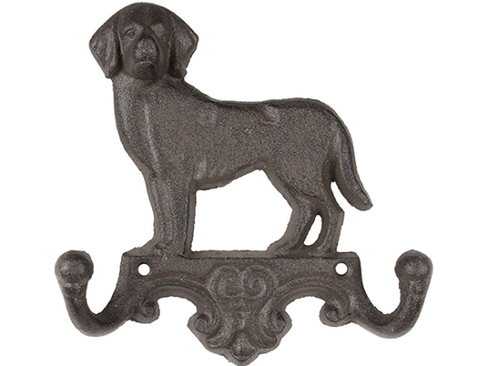 Porte manteau mural métal 2 crochets - Chien