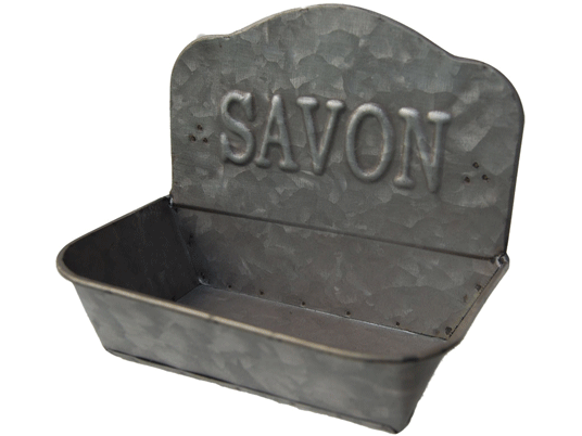 Support porte savon fer SDB effet zinc - Vintage
