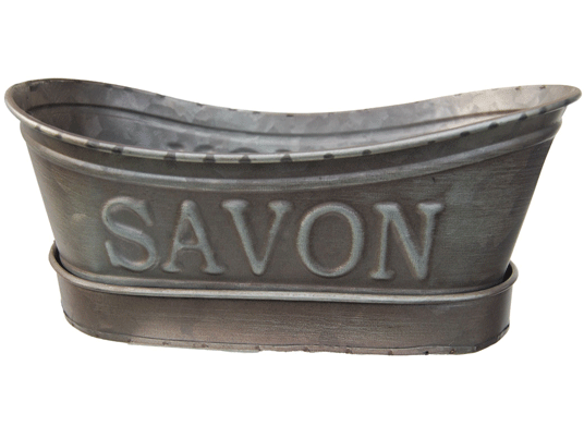 Baignoire porte savon avec support effet zinc