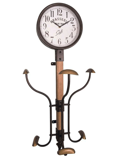 Pendule murale porte manteaux - Brasserie