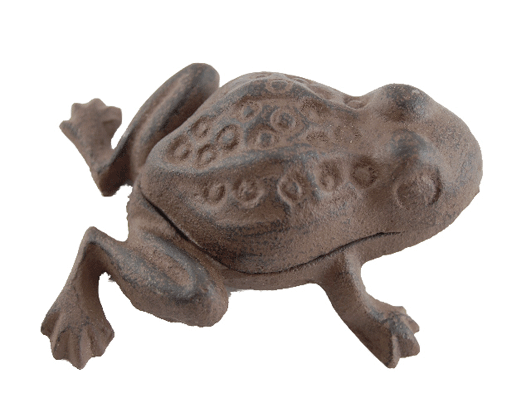 Statuette grenouille cache clés en fonte