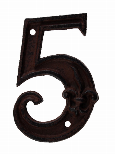 Numéro 5 pour porte de maison