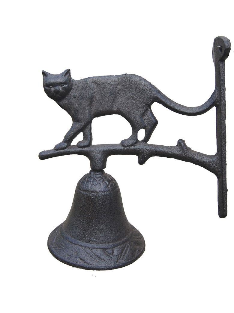 Cloche porte d'entrée chat noir hérissé [Prix Bas]