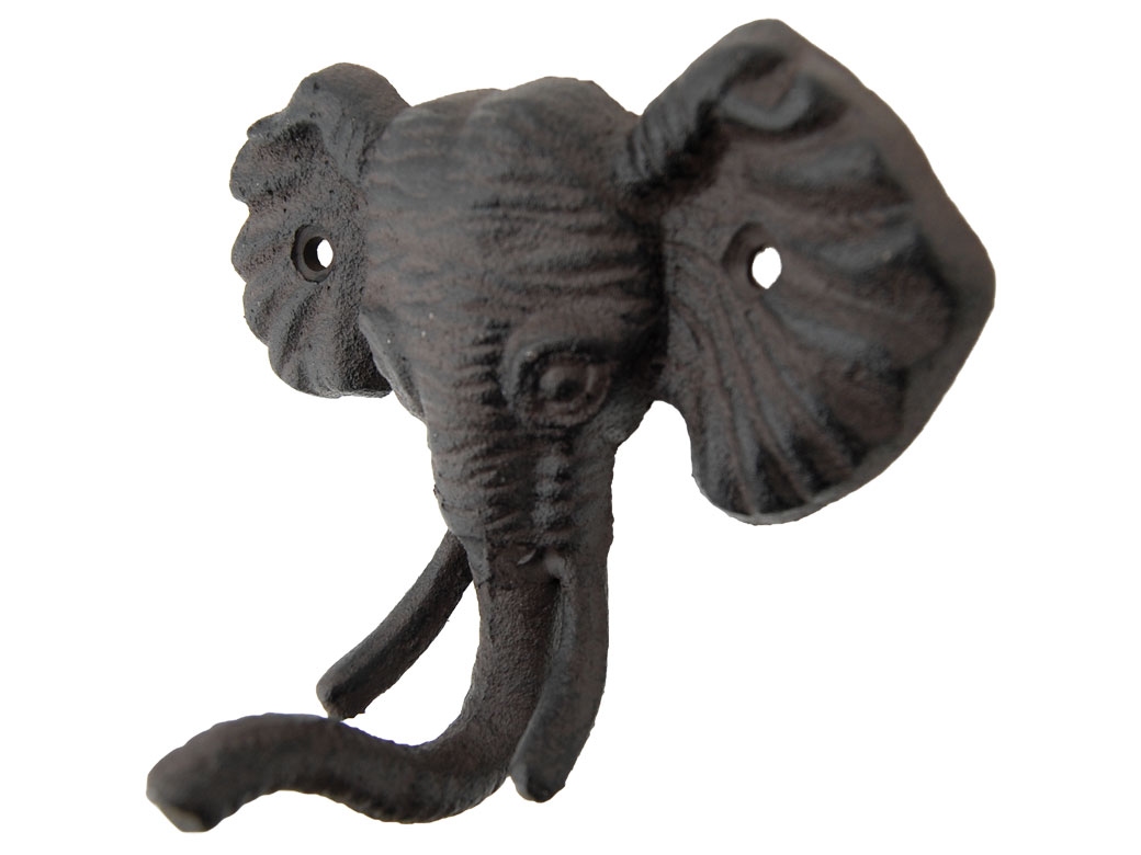 Superbe effet doré éléphant Head Mural Crochet ~ Animal Hanger Peg 