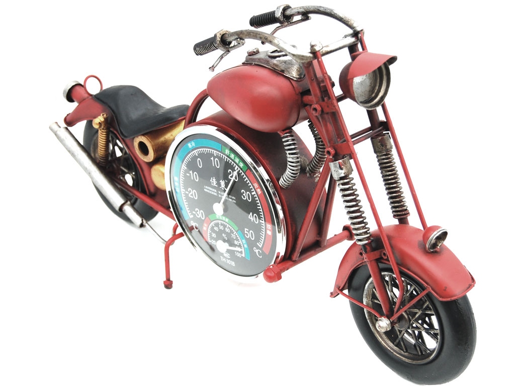 Modèle réduit moto rouge en métal - 44 cm [Prix Bas]
