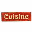 Plaque inscription cuisine rouge antique 