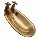 Porte savon en laiton poli brillant - Baignoire