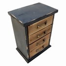 Mini meuble commode bois 4 tiroirs effet vieilli 