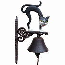 Cloche porte d'entrée chat noir hérissé Cloche porte d'entrée chat noir hérissé