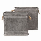 Bac de rangement fer style industriel - Set de 2