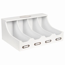 Range-couverts 4 rangements en bois - blanc 