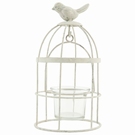 Photophore cage à oiseau en fer gris clair Photophore cage à oiseau en fer gris clair