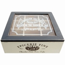 Boîte à thé carrée bois & verre - Epicerie fine