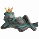 Grenouille avec couronne fonte - Vert-de-gris