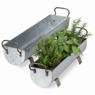 Jardinière gouttière sur pieds - Lot de 2 