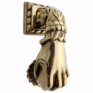 Main marteau de porte laiton poli brillant 