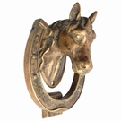 Heurtoir de porte laiton vieilli - Tête de cheval